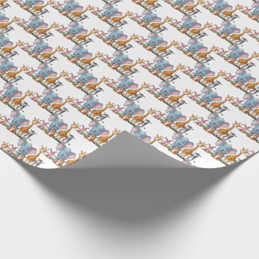 Een beetje wilde safari Het is jongen baby shower Cadeaupapier (Hoek)