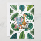 Een beetje wilde safari het is meisje baby shower kaart (Achterkant)