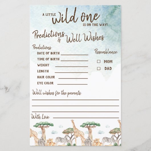 Een beetje wilde voorspelling en welvarend spel (Voorkant)