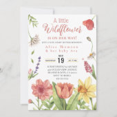 Een beetje wildflower baby meisje douche uitnodigi kaart (Voorkant)