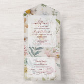 Een beetje Wildflower Baby shower All In One Uitnodiging (Binnen)