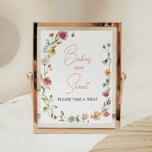 Een beetje Wildflower Baby shower Baby's zijn lief Poster