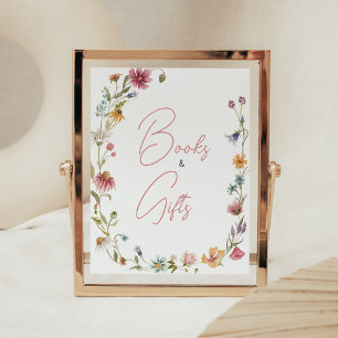 Een beetje Wildflower Baby shower Boeken en gesche Poster
