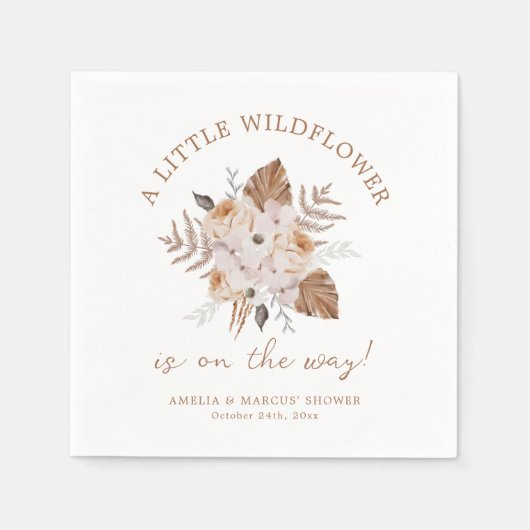 Een beetje Wildflower Baby shower Boho boeket Servet (Voorkant)