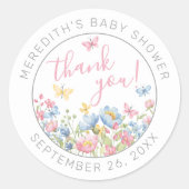 Een beetje Wildflower Baby shower dank je Ronde Sticker (Voorkant)