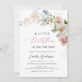 Een beetje Wildflower Baby shower Elegant Floral Kaart (Voorkant)