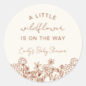 Een beetje Wildflower Baby shower in Bloom Boho Ronde Sticker (Voorkant)