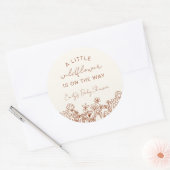Een beetje Wildflower Baby shower in Bloom Boho Ronde Sticker (Envelop)