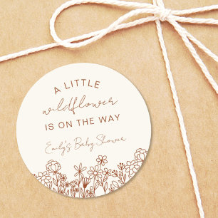 Een beetje Wildflower Baby shower in Bloom Boho Ronde Sticker