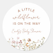 Een beetje Wildflower Baby shower in Bloom Boho Ronde Sticker (Voorkant)