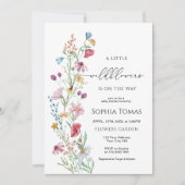 Een beetje Wildflower Baby shower Kaart (Voorkant)