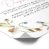 Een beetje Wildflower Baby shower Late Night Luier Poster (Hoek)