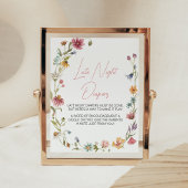 Een beetje Wildflower Baby shower Late Night Luier Poster