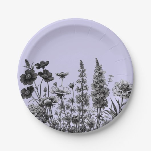 Een beetje Wildflower Baby shower Papier Bord (Voorkant)