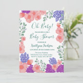 Een beetje Wildflower Baby shower Waterverf Kaart (Staand voorkant)