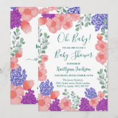 Een beetje Wildflower Baby shower Waterverf Kaart (Voorkant / Achterkant)