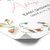 Een beetje Wildflower Baby shower welkom Poster (Hoek)
