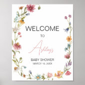 Een beetje Wildflower Baby shower welkom Poster (Voorkant)