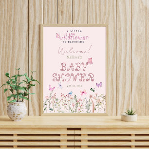 Een beetje Wildflower Baby shower Welkom Poster