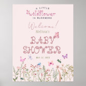 Een beetje Wildflower Baby shower Welkom Poster (Voorkant)