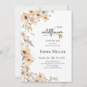 Een beetje Wildflower Beige Natuurlijke Meisje Bab Kaart (Voorkant)