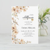 Een beetje Wildflower Beige Natuurlijke Meisje Bab Kaart (Staand voorkant)