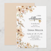 Een beetje Wildflower Beige Natuurlijke Meisje Bab Kaart (Voorkant / Achterkant)