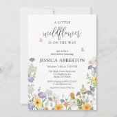 Een beetje Wildflower Blauw Roze Neutral Baby show Kaart (Voorkant)