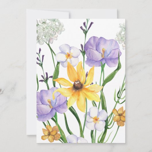 Een beetje Wildflower Blauw Roze Neutral Baby show Kaart (Achterkant)