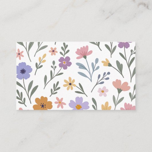 Een beetje Wildflower Bloemen Boeken voor Baby sho Informatiekaartje (Achterkant)