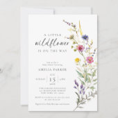 Een beetje Wildflower Bloemen Meisje Baby shower Kaart (Voorkant)