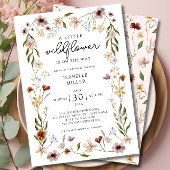 Een beetje Wildflower Bloemen Meisje Baby shower Kaart