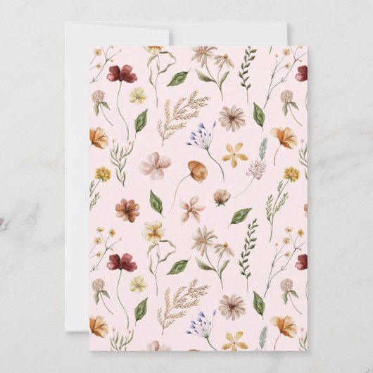 Een beetje Wildflower Bloemen Meisje Baby shower Kaart (Achterkant)