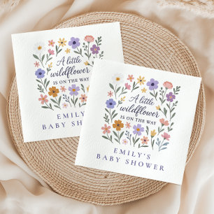 Een beetje Wildflower Bloemen Meisjes Baby shower Servet