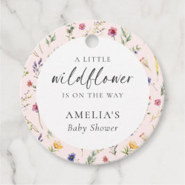 Een beetje Wildflower Bloemen Roze Meisje Baby sho Bedankjes Labels