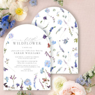 Een beetje Wildflower Blue Floral Summer Baby show Kaart