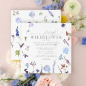 Een beetje Wildflower Blue Floral Summer Baby show Kaart