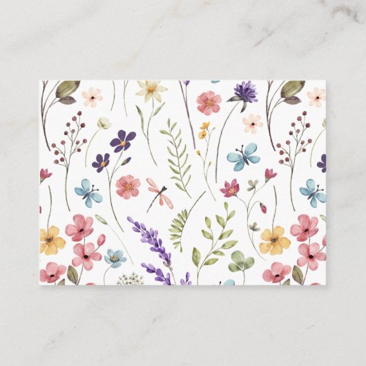 Een beetje Wildflower Boeken voor Baby Floral Gard Informatiekaartje (Achterkant)