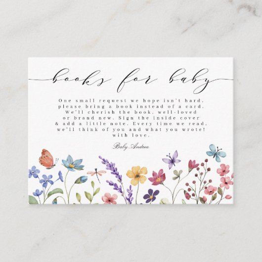 Een beetje Wildflower Boeken voor Baby Floral Gard Informatiekaartje (Voorkant)