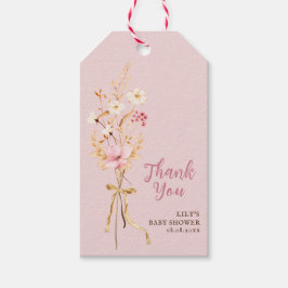 Een beetje Wildflower Boho Baby shower dank je Cadeaulabel