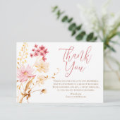Een beetje Wildflower Boho Baby shower dank u auto Bedankkaart (Staand voorkant)