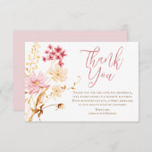Een beetje Wildflower Boho Baby shower dank u auto Bedankkaart (Voorkant / Achterkant)