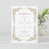 Een beetje Wildflower Boho Red Floral Baby shower Kaart (Staand voorkant)