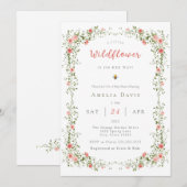 Een beetje Wildflower Boho Red Floral Baby shower Kaart (Voorkant / Achterkant)