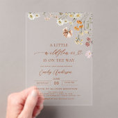 Een beetje Wildflower Boho Terracotta Baby shower Acryl Uitnodigingen (Insitu (Draagbaar))
