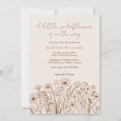 Een beetje Wildflower Boho Terracotta Baby shower Kaart (Voorkant)