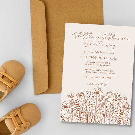 Een beetje Wildflower Boho Terracotta Baby shower Kaart