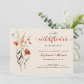 Een beetje Wildflower BOHO Waterverf Baby shower Kaart (Staand voorkant)