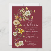 Een beetje Wildflower Bourgogne Baby shower Kaart (Voorkant)