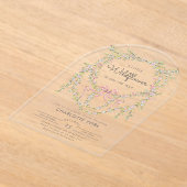 Een beetje Wildflower Bow tuin baby shower Arch Acryl Uitnodigingen (Laagn)